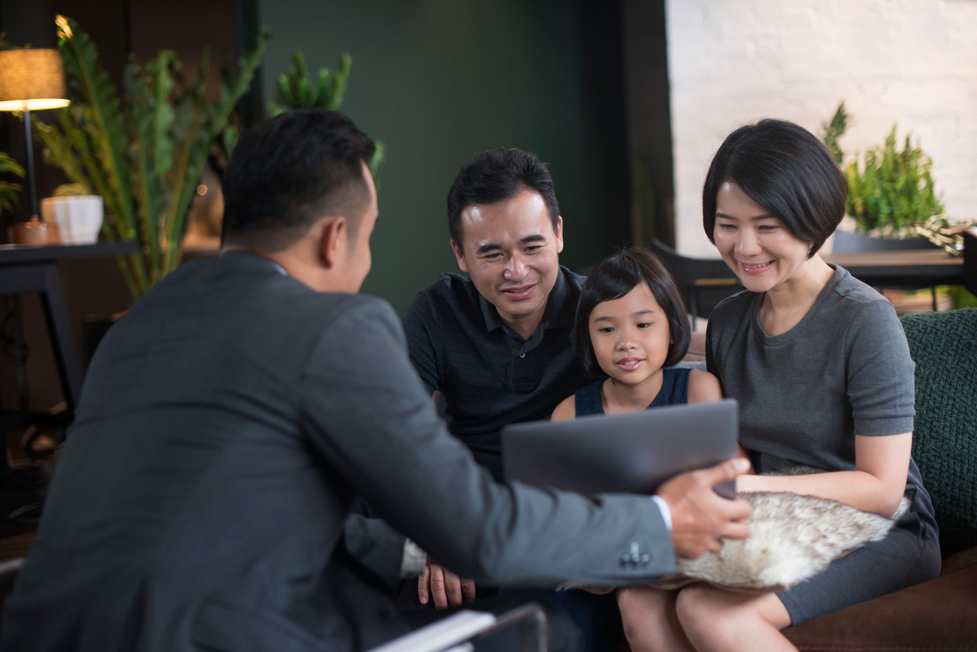 Financial advisor with clients.